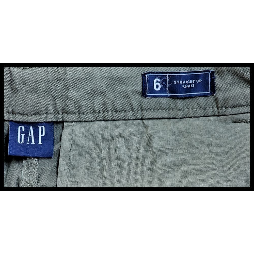 NWT Gap Everyday Straight Up Khaki Pants Mid Rise Stretch Olive Green 6 New - Picture 6 of 11
